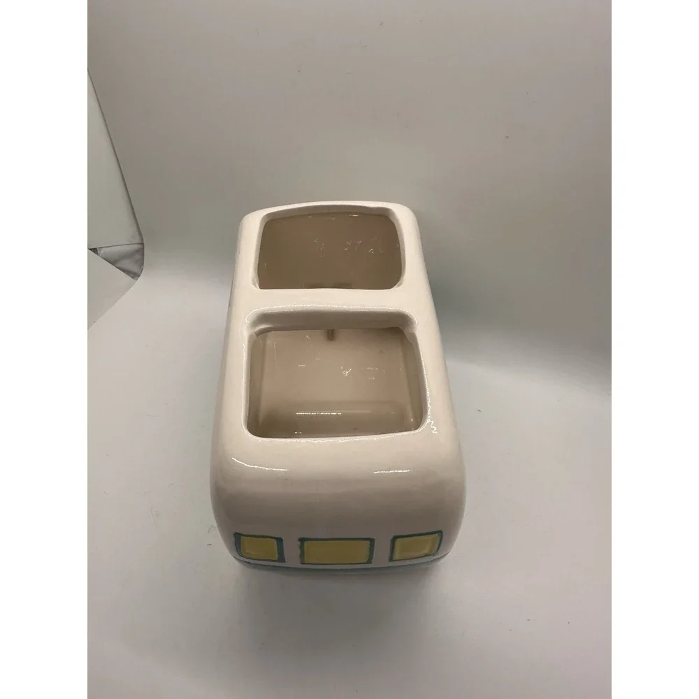 Retro Camper Ceramic Toothbrush Holder RV Bathroom Décor Turquoise Yellow‎